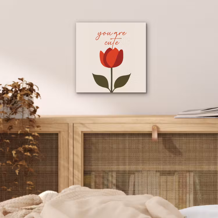Roos - Rood - Bloem - Valentijn aluminium wit klein -sfeer3
