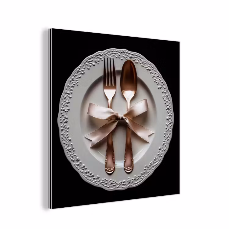 Rose - Strik - Bestek aluminium wit klein -3d