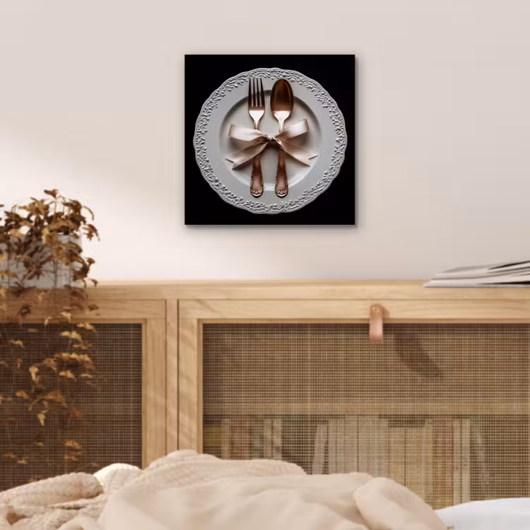 Rose - Strik - Bestek aluminium wit klein -sfeer3