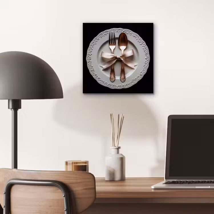 Rose - Strik - Bestek aluminium wit klein -sfeer5