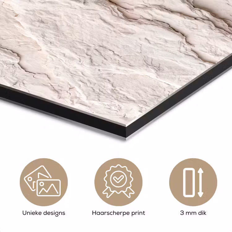 Rots - Structuur - Natuur - Beige - Abstract aluminium wit klein -closeup_NL
