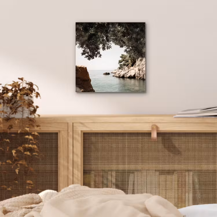 Rotsen - Zee - Boom - Groen aluminium wit klein -sfeer3