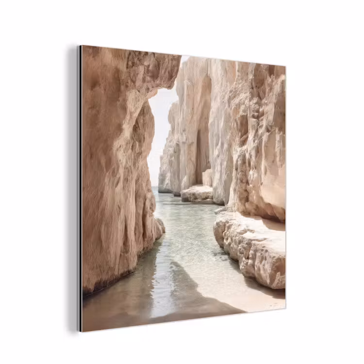 Rotsen - Zee - Zand - Kloof aluminium wit klein -3d