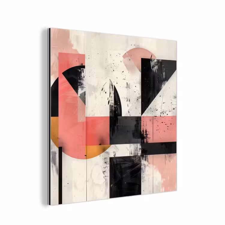 Roze - Abstract - Aesthetic - Modern - Vormen aluminium wit klein -3d