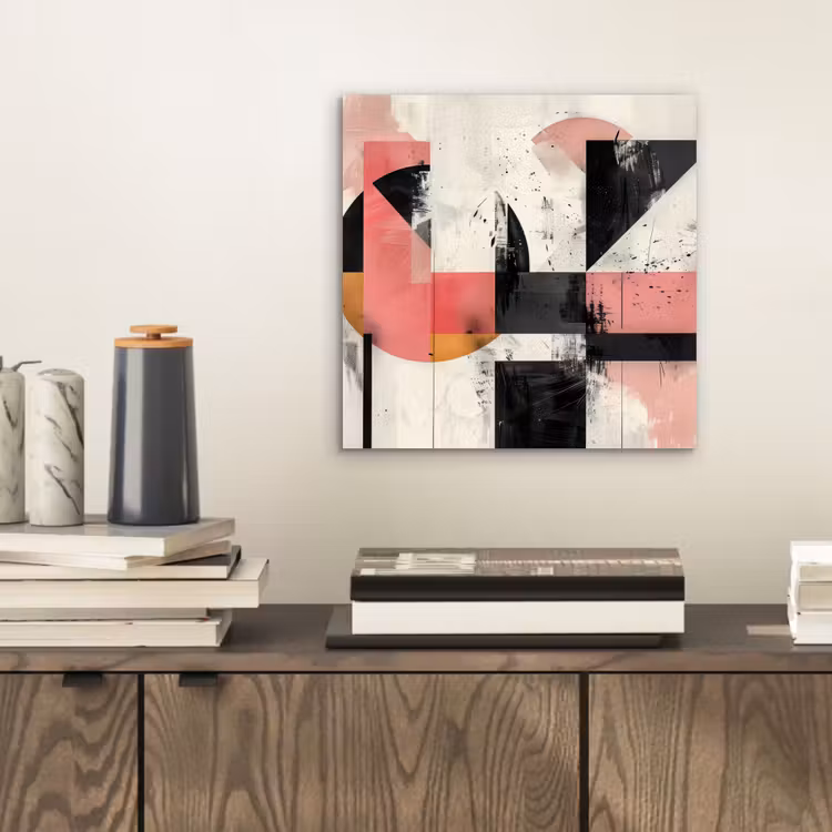 Roze - Abstract - Aesthetic - Modern - Vormen aluminium wit klein -sfeer1