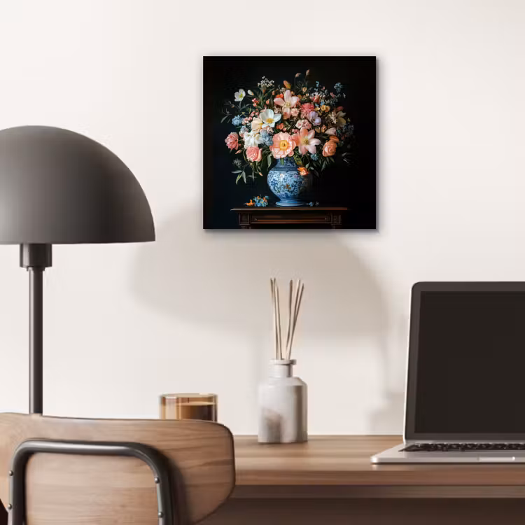 Roze - Bloemen - Vaas - Kleuren aluminium wit klein -sfeer5