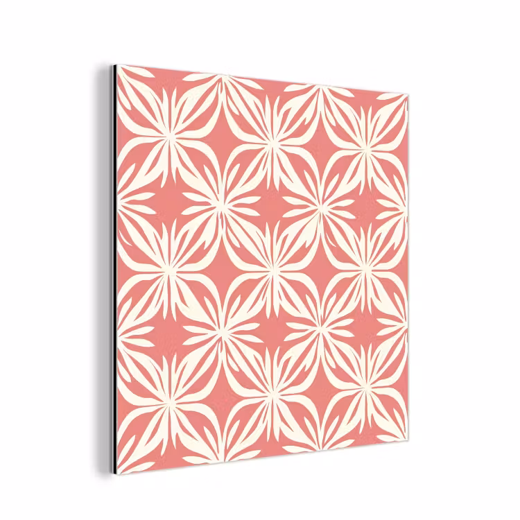 Roze - Bloemenmotief - Wit - Modern aluminium wit klein 46 -3d