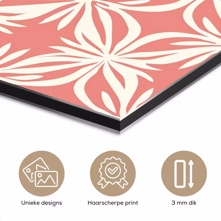 Roze - Bloemenmotief - Wit - Modern aluminium wit klein 46 -closeup_NL