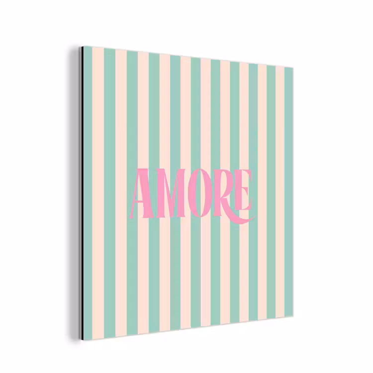 Roze - Groen - Strepen - Amore aluminium wit klein -3d
