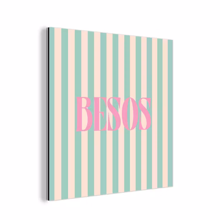 Roze - Groen - Strepen - Besos aluminium wit klein -3d
