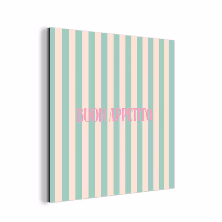 Roze - Groen - Strepen - Buon appetito aluminium wit klein -3d