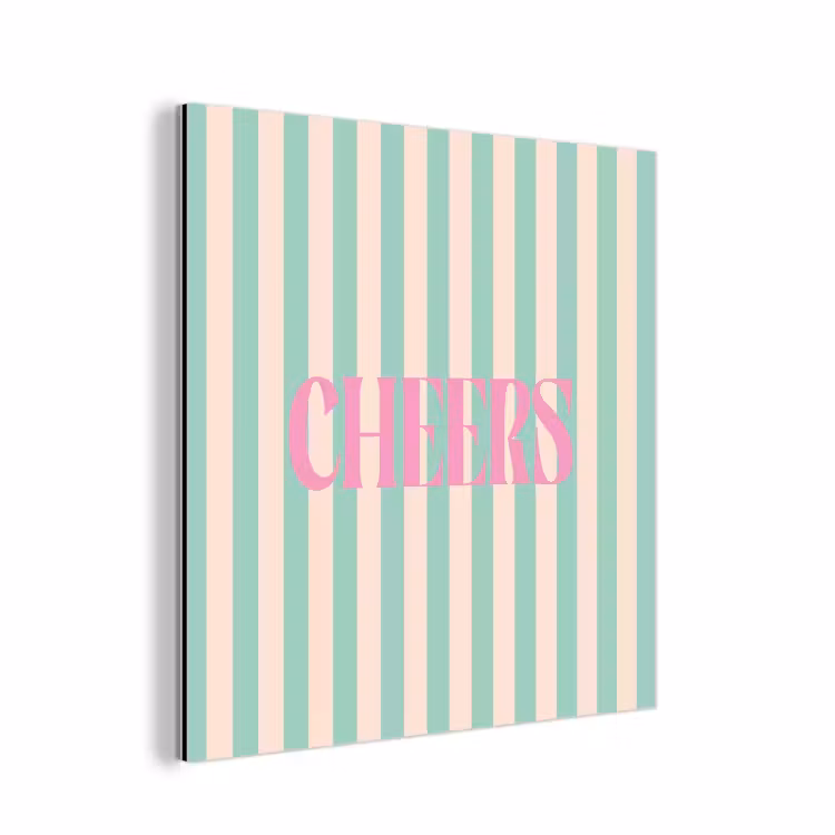 Roze - Groen - Strepen - Cheers aluminium wit klein -3d