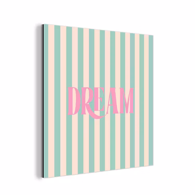 Roze - Groen - Strepen - Dream aluminium wit klein -3d