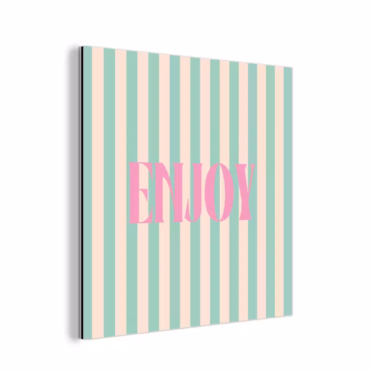Roze - Groen - Strepen - Enjoy aluminium wit klein -3d