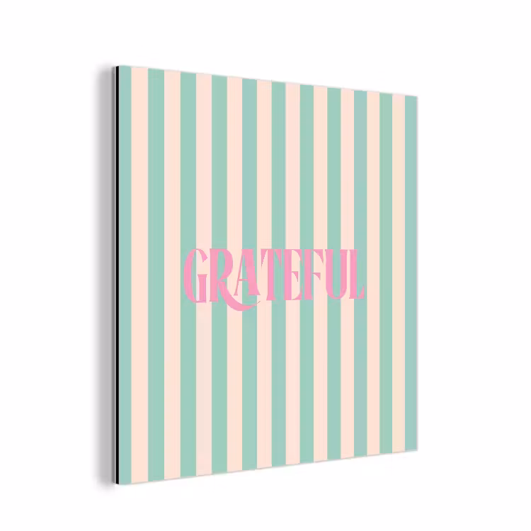 Roze - Groen - Strepen - Grateful aluminium wit klein -3d