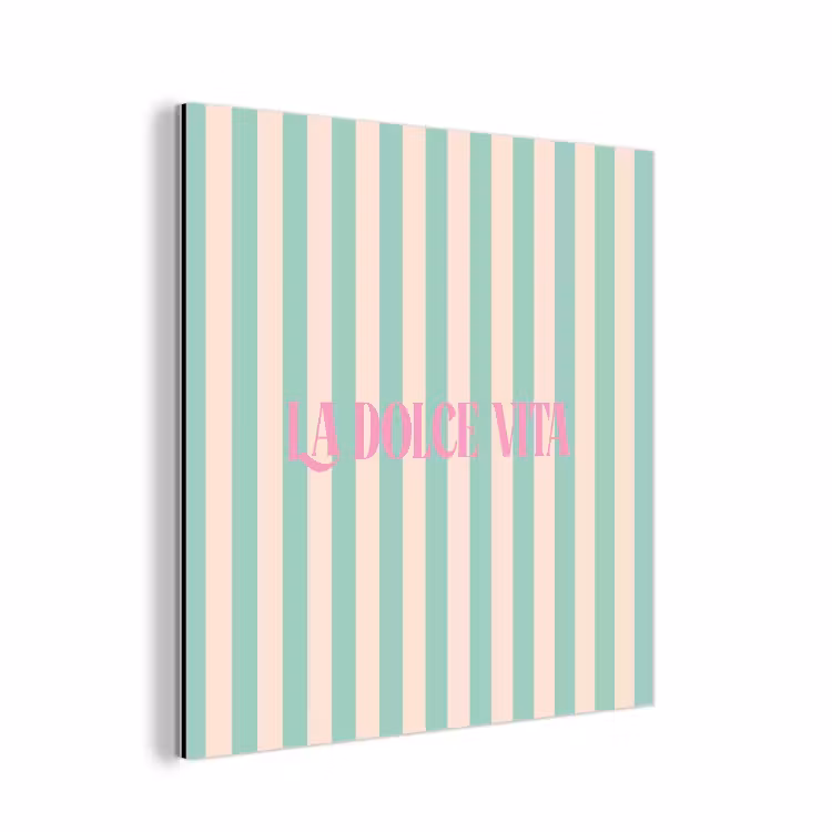 Roze - Groen - Strepen - La dolce vita aluminium wit klein -3d