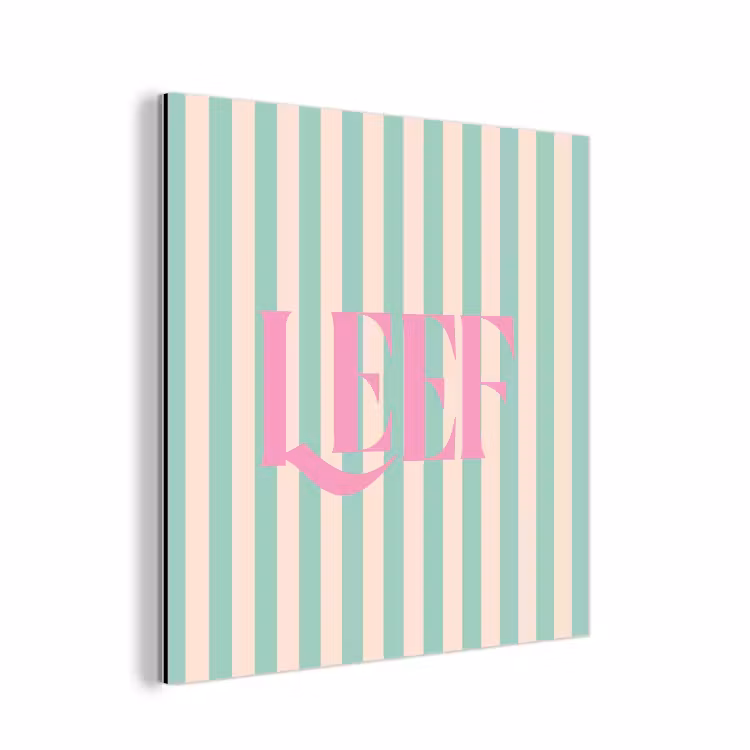Roze - Groen - Strepen - Leef aluminium wit klein -3d