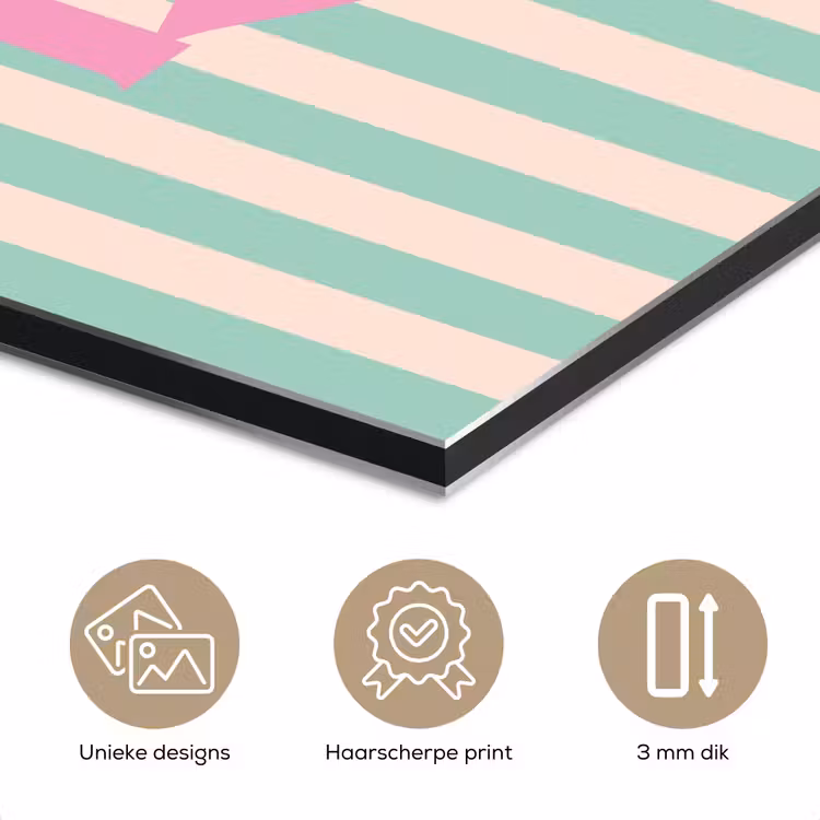Roze - Groen - Strepen - Leef aluminium wit klein -closeup_NL