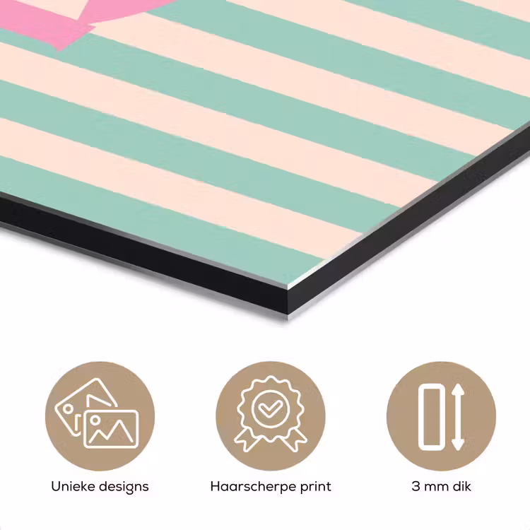 Roze - Groen - Strepen - Liebe aluminium wit klein -closeup_NL