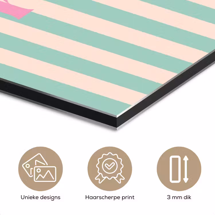 Roze - Groen - Strepen - Prost aluminium wit klein -closeup_NL
