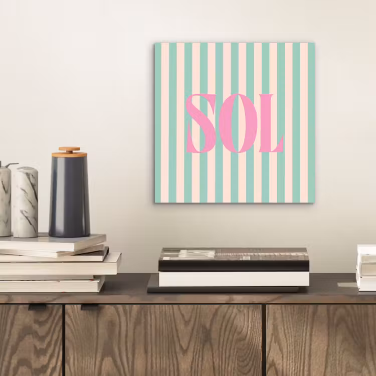 Roze - Groen - Strepen - Sol aluminium wit klein -sfeer1
