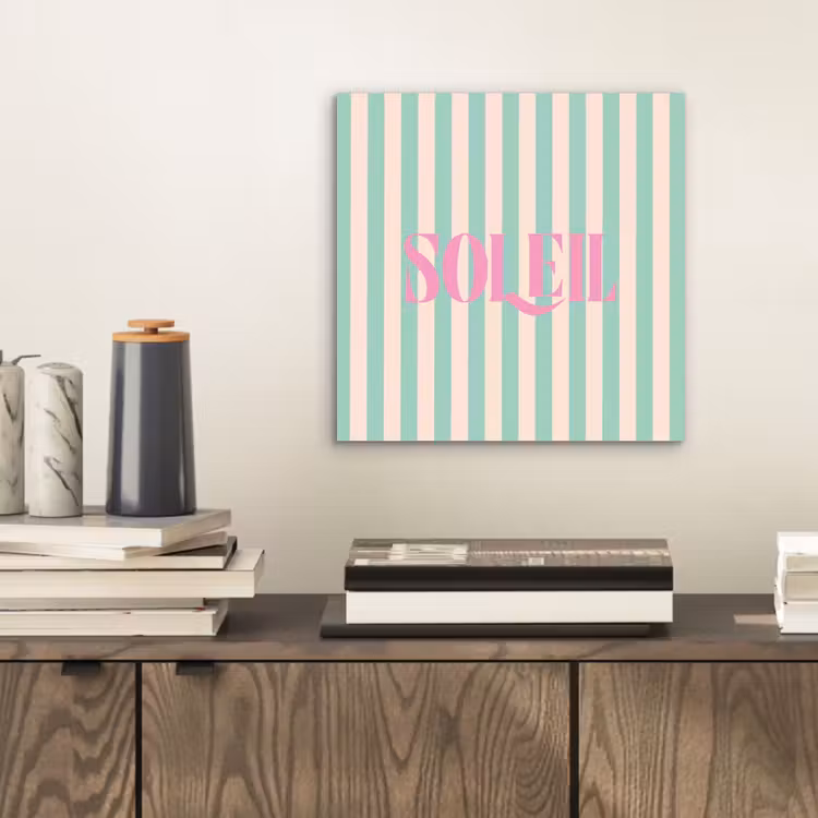 Roze - Groen - Strepen - Soleil aluminium wit klein -sfeer1