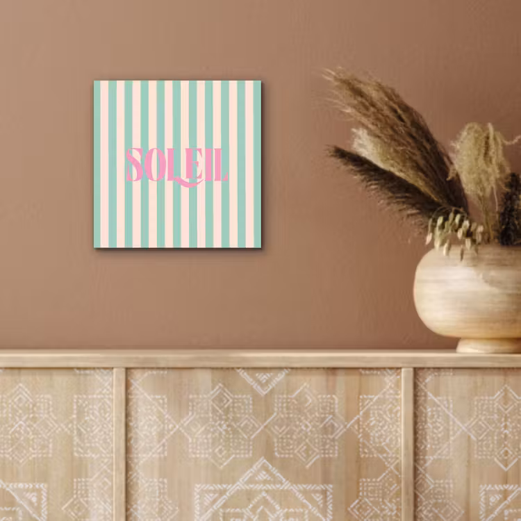 Roze - Groen - Strepen - Soleil aluminium wit klein -sfeer4