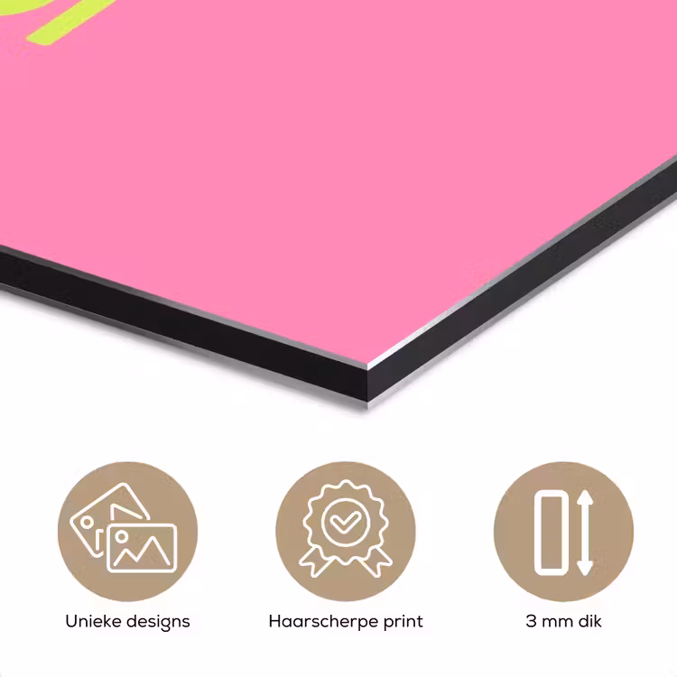 Roze - Groene Bonjour - art-deco aluminium wit klein -closeup_NL