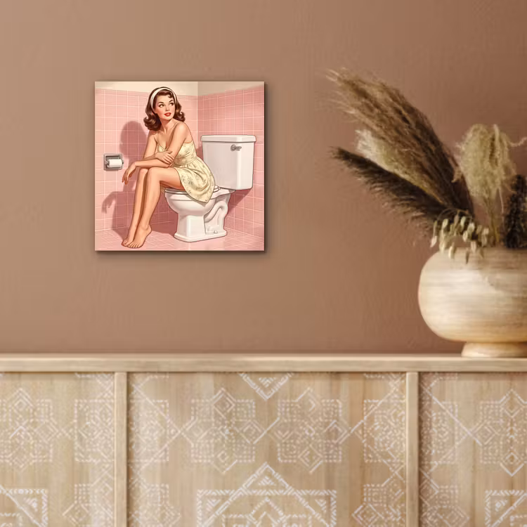 Roze - Retro - Vrouw aluminium wit klein -sfeer4