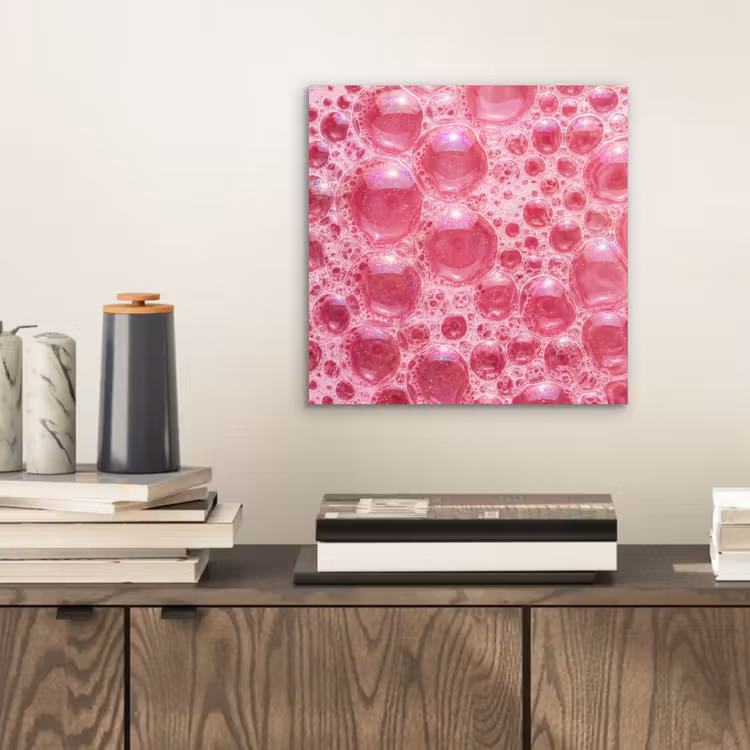 Roze - Schuim - Bubbels aluminium wit klein -sfeer1