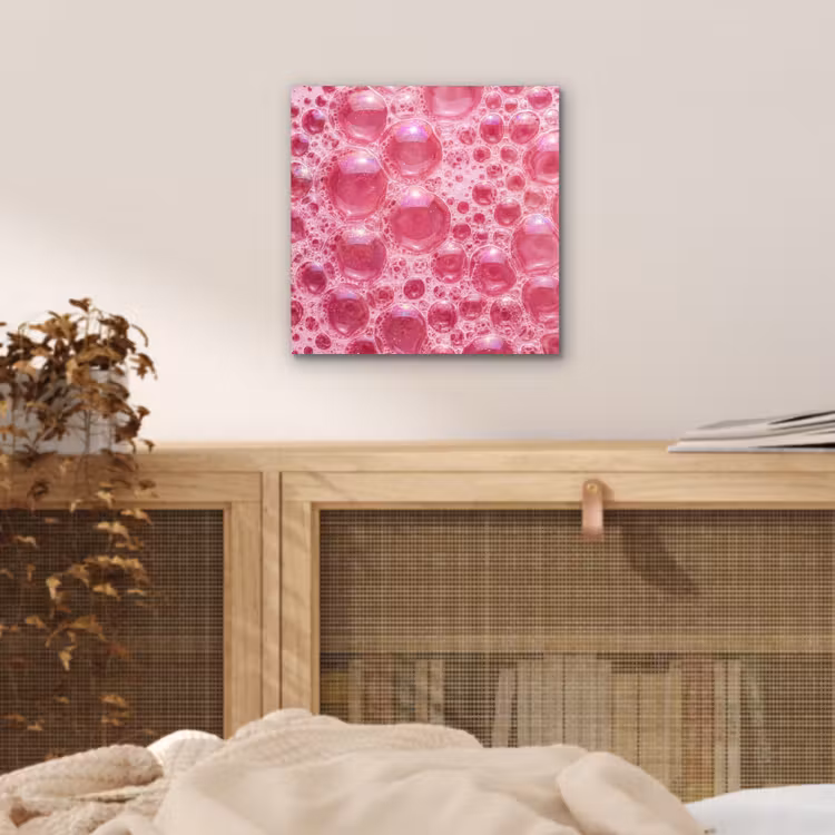 Roze - Schuim - Bubbels aluminium wit klein -sfeer3