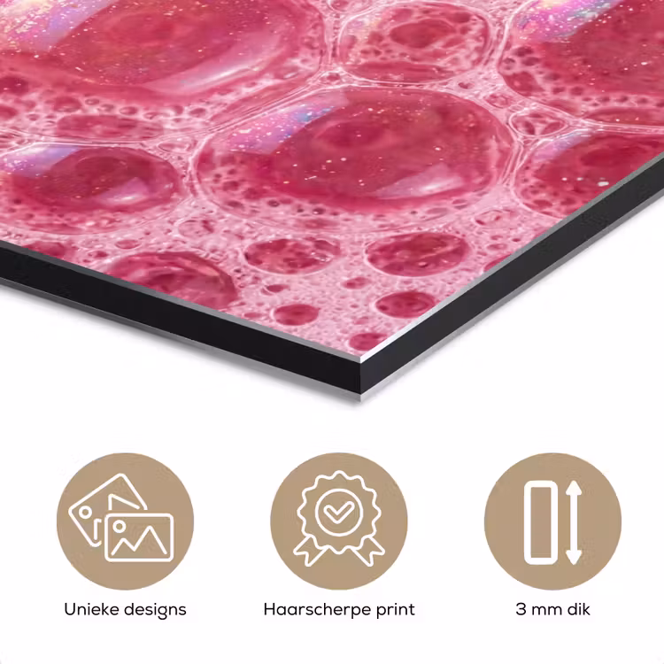 Roze - Schuim - Bubbels aluminium wit klein -closeup_NL