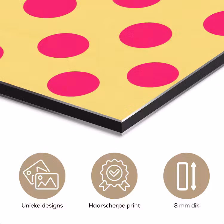Roze - Stippen - Geel aluminium wit klein 46 -closeup_NL