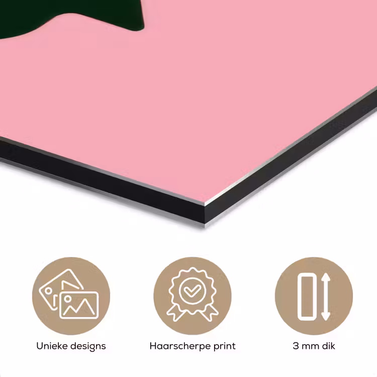 Roze - Tekstwolk - Groen - BLAH BLAH BLAH aluminium wit klein -closeup_NL