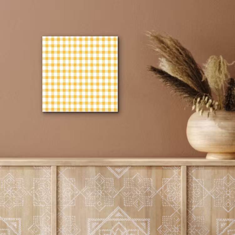 Ruit - Gingham - Klassiek - Geel en Wit aluminium wit klein 46 -sfeer4