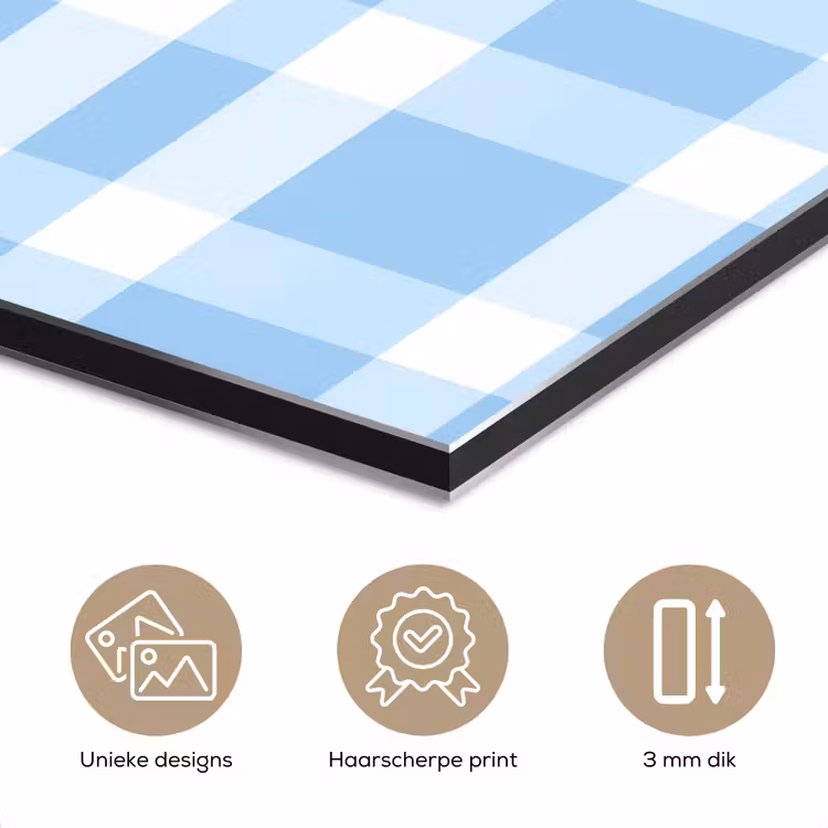 Ruit - Patroon - Blauw aluminium wit klein 46 -closeup_NL