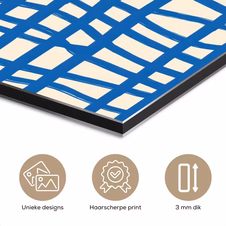 Ruitpatroon - Blauw - Crème aluminium wit klein 46 -closeup_NL