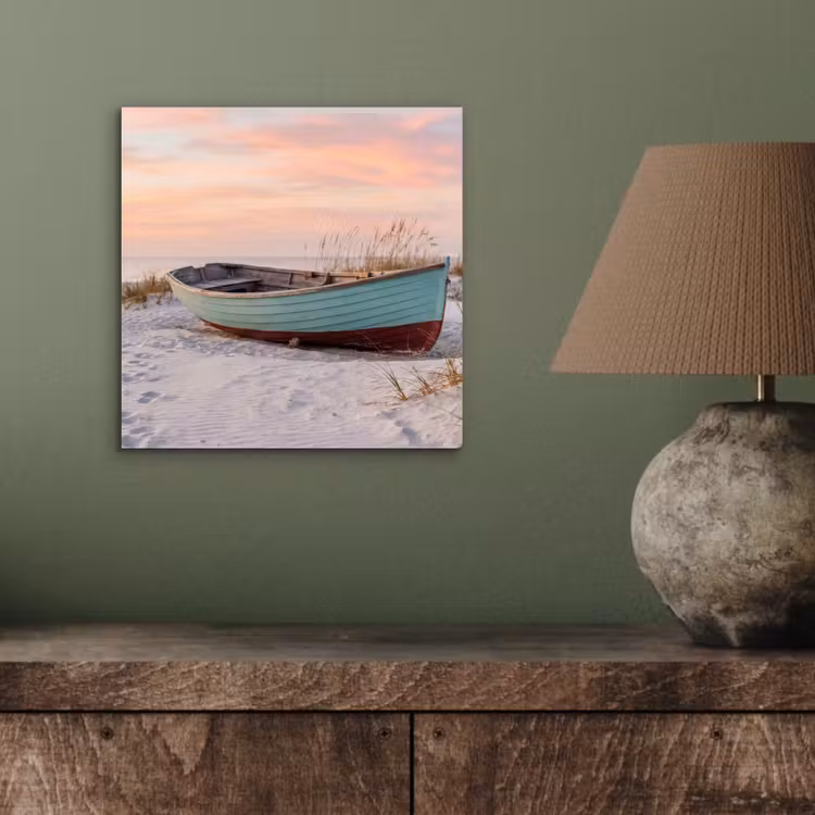 Rustiek - Roeiboot - Zandstrand aluminium wit klein -sfeer2