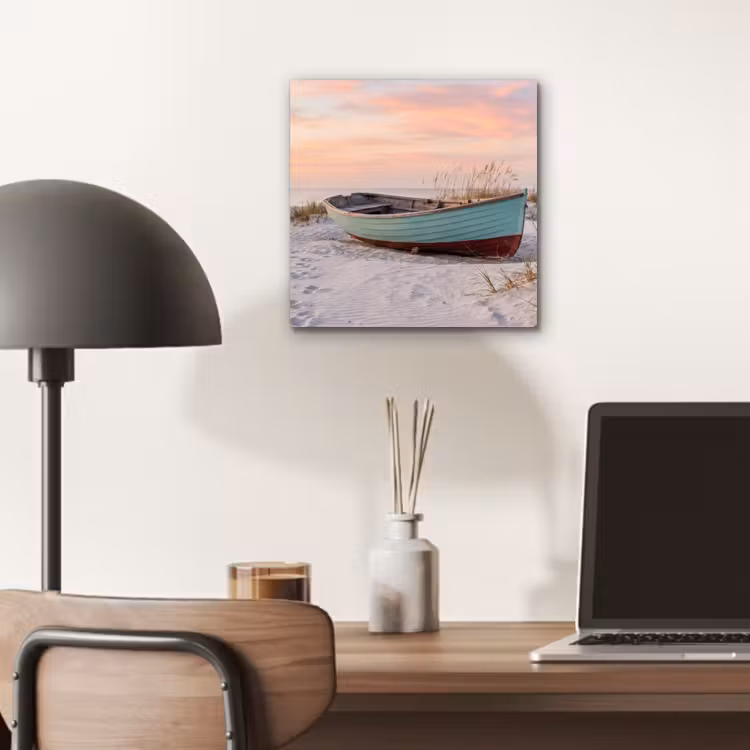Rustiek - Roeiboot - Zandstrand aluminium wit klein -sfeer5