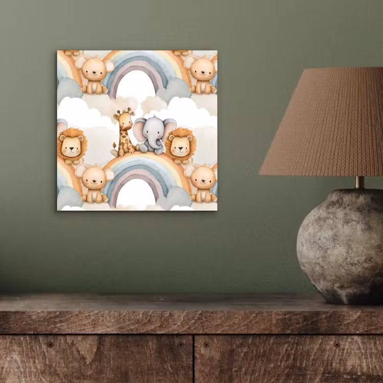Safari - Regenboog - Kleurrijk aluminium wit klein 46 -sfeer2