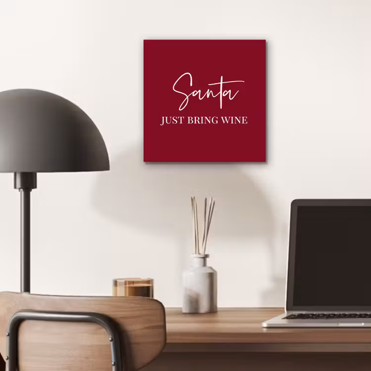 Santa - Wine - Rood - Kerst - Kerstman aluminium wit klein -sfeer5