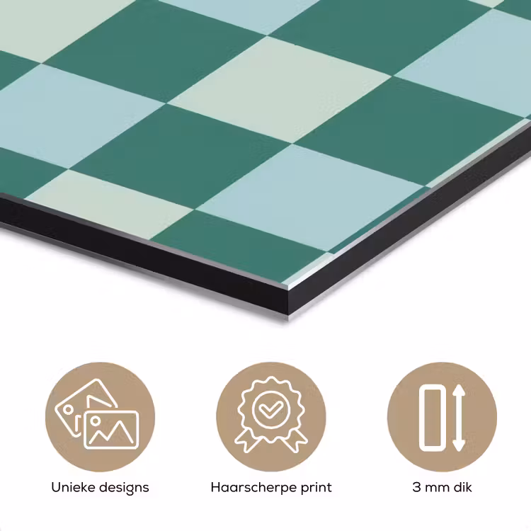 Schaak - Klassiek - Groen aluminium wit klein 46 -closeup_NL
