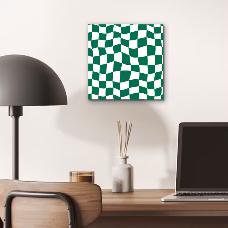 Schaakbord - Golvend - Groen aluminium wit klein 46 -sfeer5