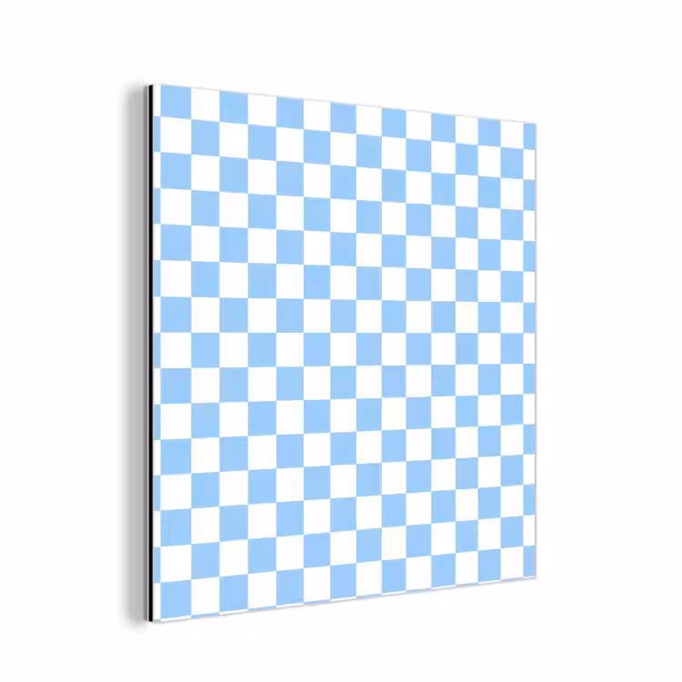 Schaakbord - Klassiek - Blauw aluminium wit klein 46 -3d