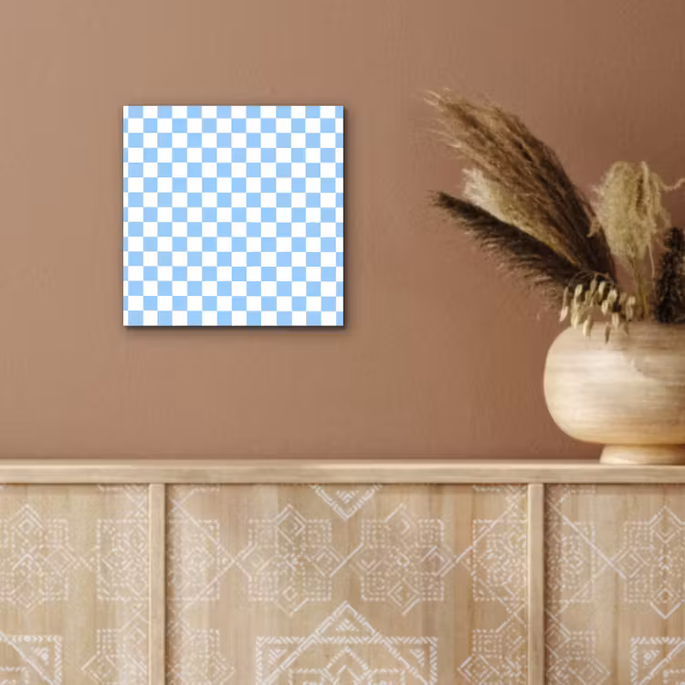 Schaakbord - Klassiek - Blauw aluminium wit klein 46 -sfeer4
