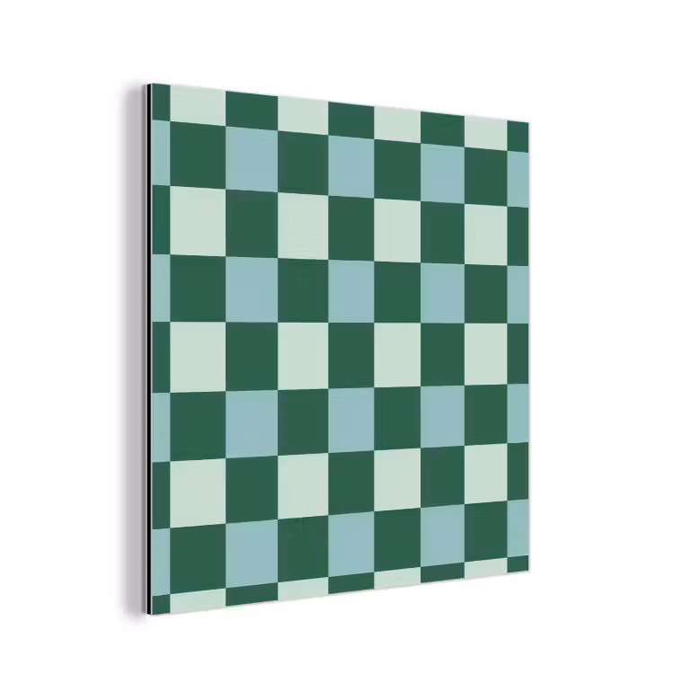 Schaakbord - Klassiek - Groen aluminium wit klein 46 -3d