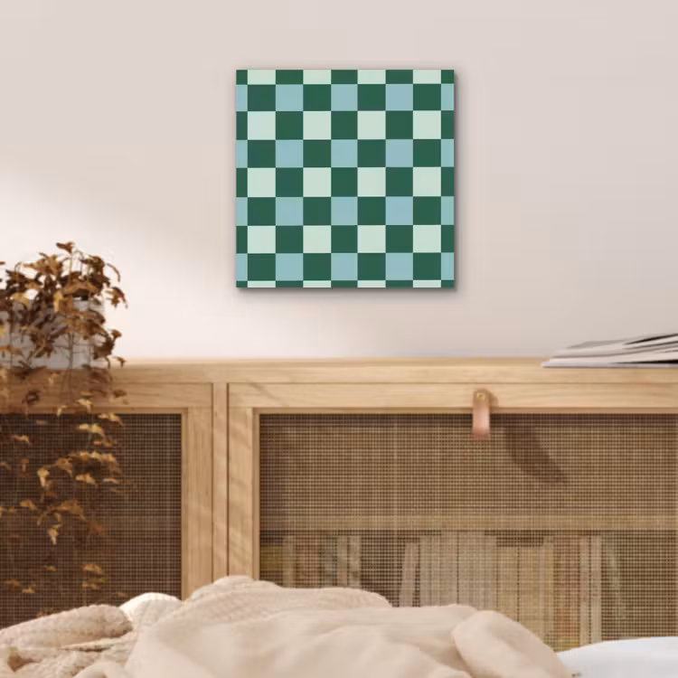 Schaakbord - Klassiek - Groen aluminium wit klein 46 -sfeer3