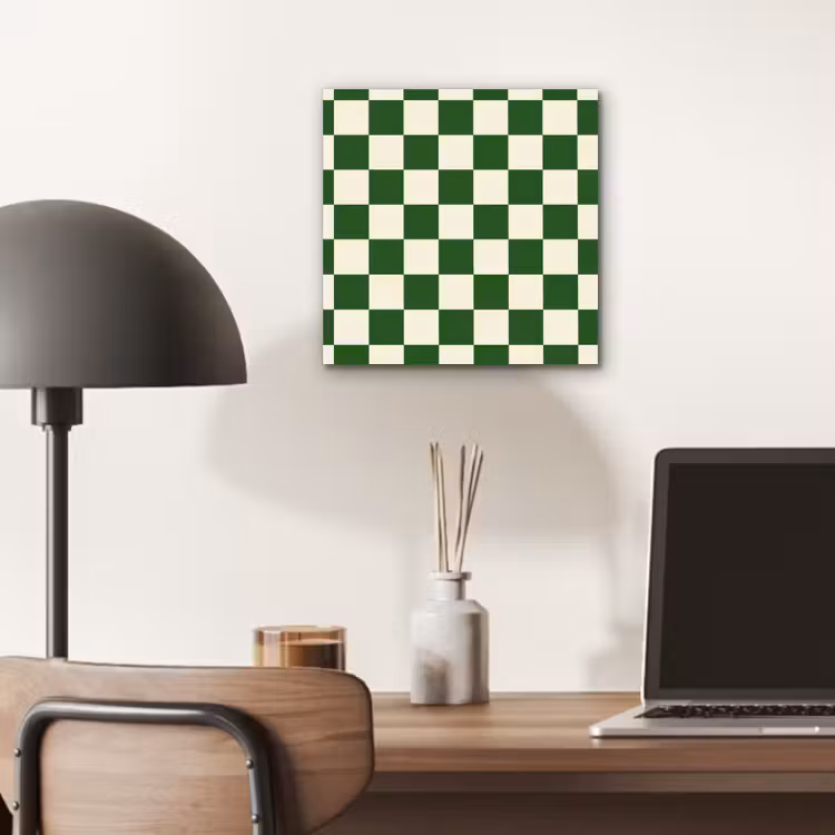 Schaakbord - Patroon - Groen aluminium wit klein 46 -sfeer5