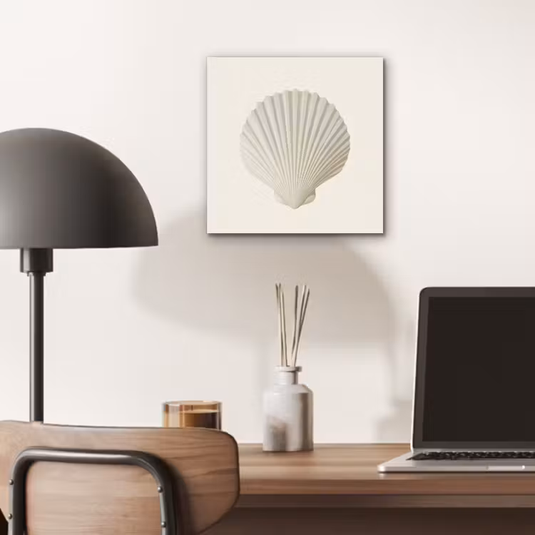 Schelp - Minimalistisch - Wit aluminium wit klein -sfeer5