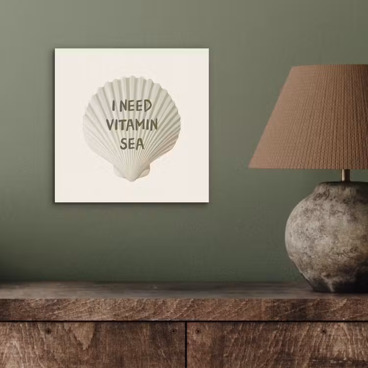 Schelp - Quote - Groen aluminium wit klein -sfeer2